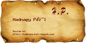 Hadnagy Pál névjegykártya